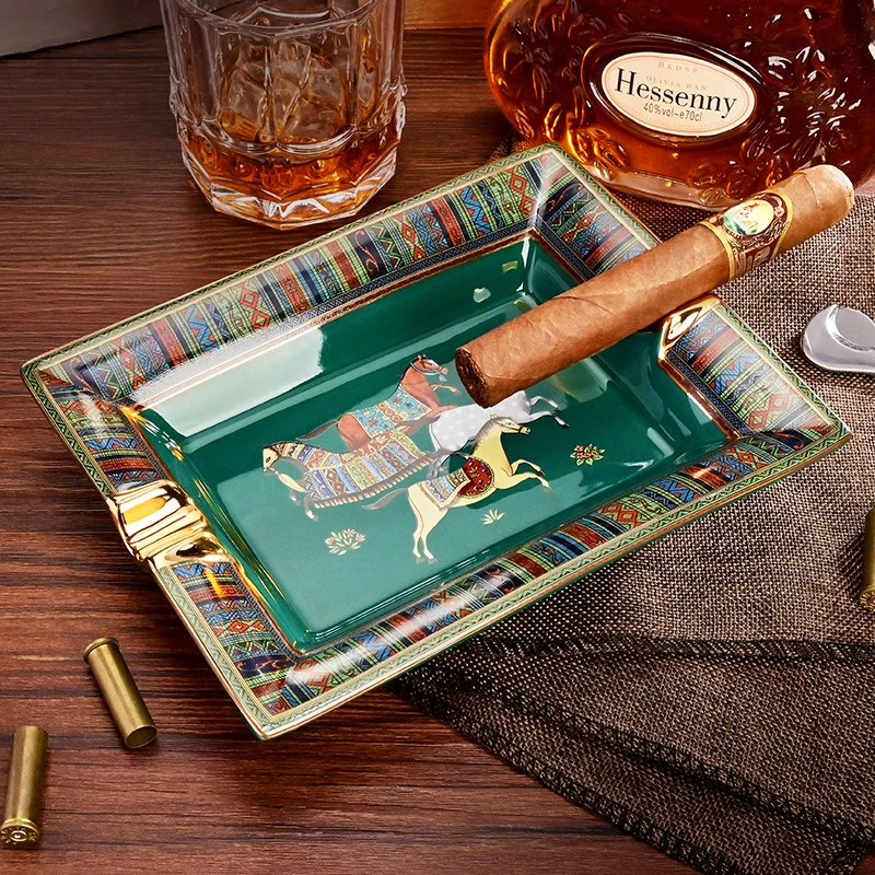 

Cigar Ashtray Ceramic Simple Large Home Living Room Decoration Gift Box Package Ceramic Cigar Ashtray CA-023