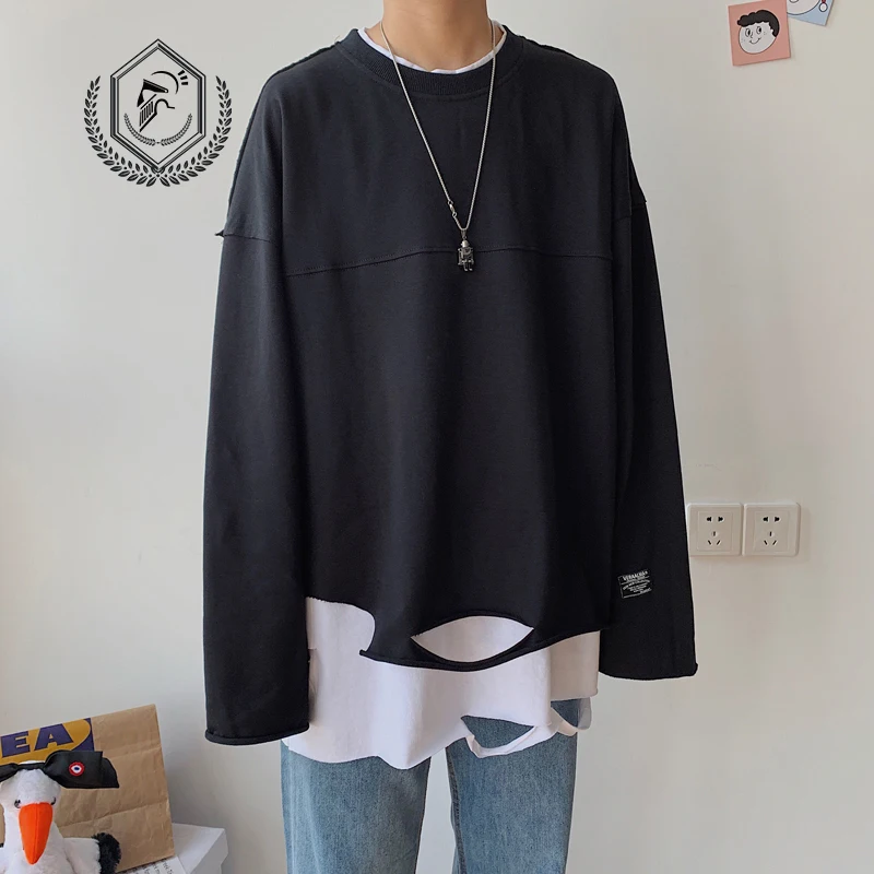 

Men Fashion Loose Hole Hip Hop T-shirt