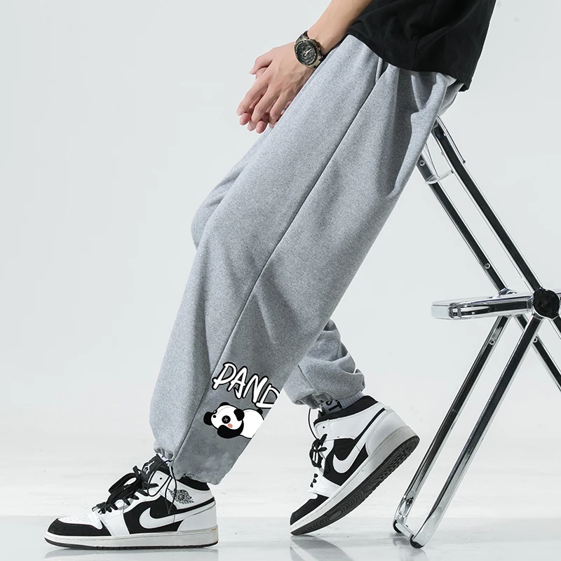 Loose Men's Sports Pants Black Anime Cartoon Men Joggers Sweatpants Male Trousers School Streetwear Drawstring Clothing Z189
