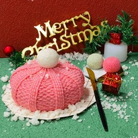 knitted hat ball scented candle silicone mold yarn plaster resin aroma mould diy fondant cake handmade soap christmas gift