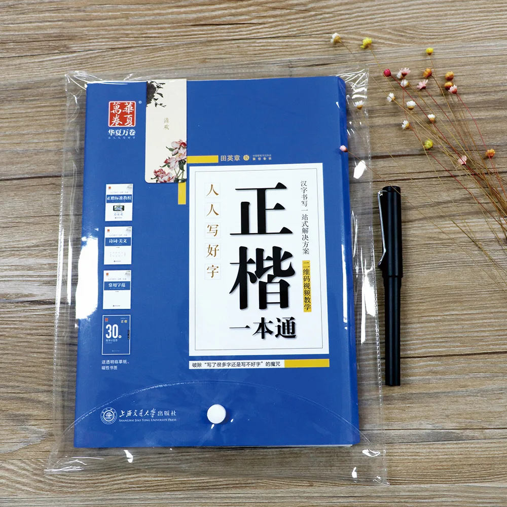 Libro de escritura Regular Tian Yingzhang, 5 libros, un libro a través de bolígrafo duro, práctica, pista rápida para estudiantes y adultos
