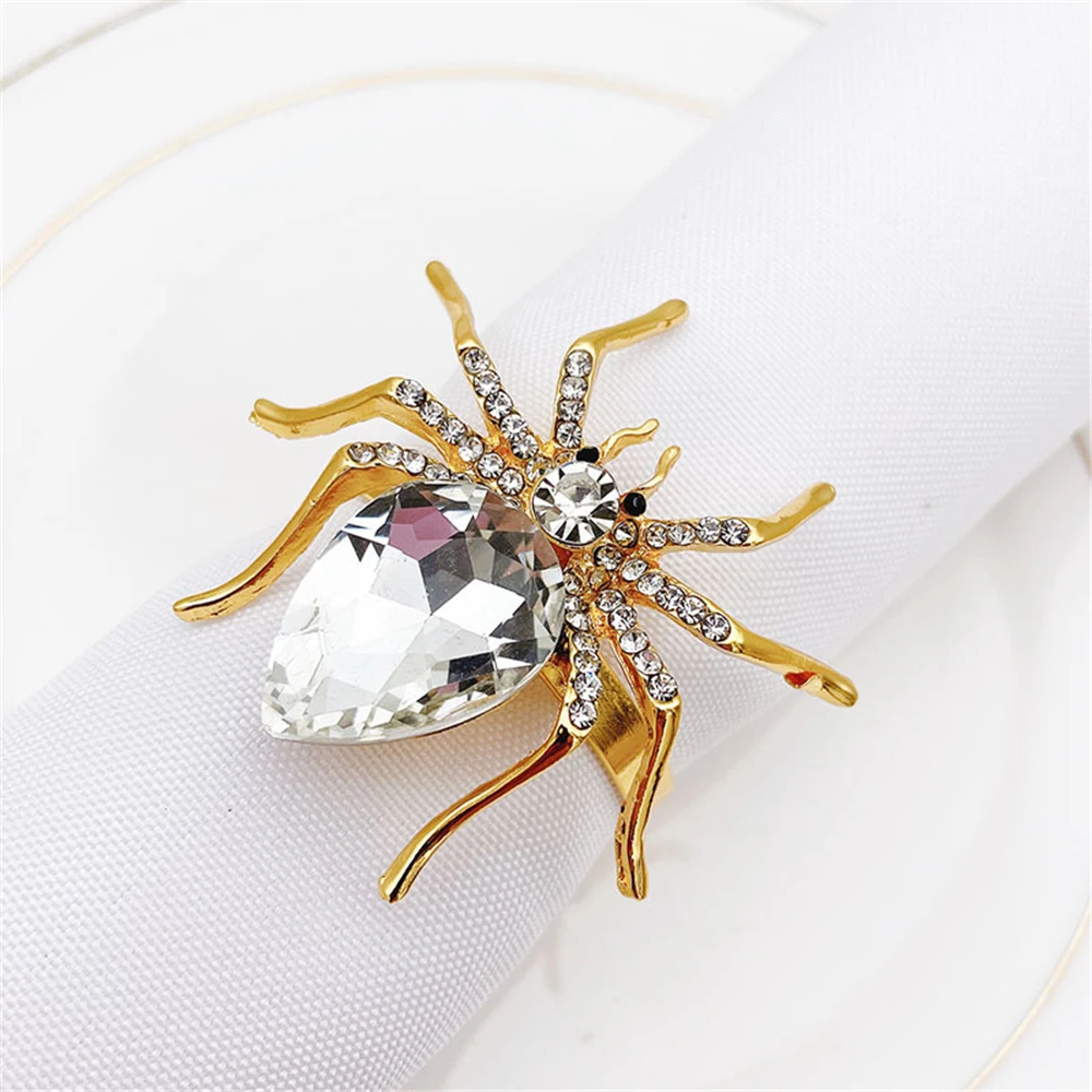 12 шт./кольцо для салфеток в виде паука на Хэллоуин настольные украшения