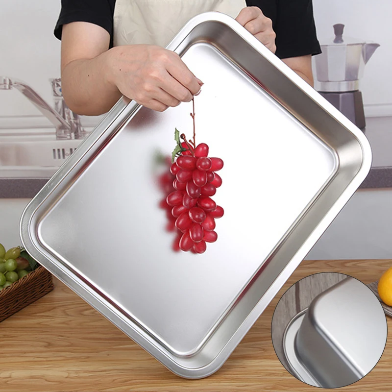 Квадратный поднос из нержавеющей стали 304 для домашней кухни блюдо барбекю на