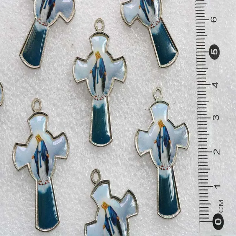 20 шт./цветной амулет Иисуса из Священного Сердца крест-подвеска крест для ногтей