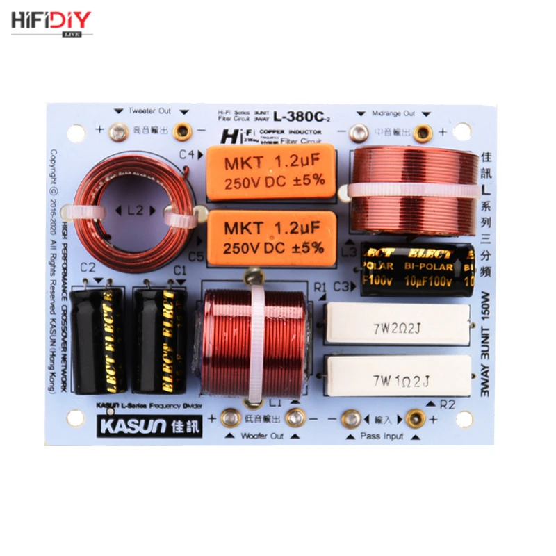 Hifidiy Viva Hi-fi Way Unidade de Alto-falante Tweeter Mais Mid Mais Bass Alto-falantes de Áudio Filtros Divisor de Freqüência Crossover L380c