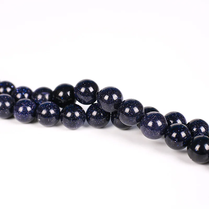 

High Quality Natural Stone Blue Sandstone Beads For Diy Bracelets Loose Beads Making 4mm-12mm