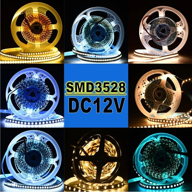 Светодиодный супер яркий 5 м 300 светодиодный s 3528 SMD Зеленый Синий Теплый белый набор неводонепроницаемых лент светильник гибкий DC 12 В светильник s