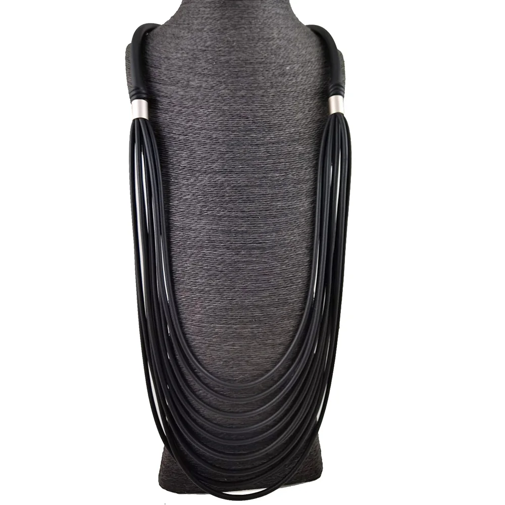 

New Handmade Rubber Jewelry Women Pendant Necklace Fashion Accessories Elasticity Long Necklaces Punk Jewellery
