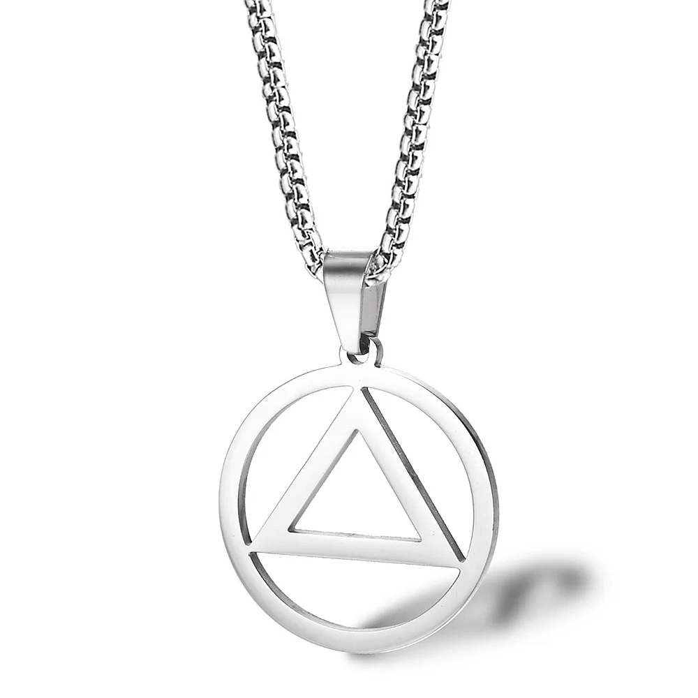 

Fashion Eminem Triangle Men Pendant Necklace Hip hop Rock Street Culture Silver Color Chain Link Necklace Fashion Man Jewelry