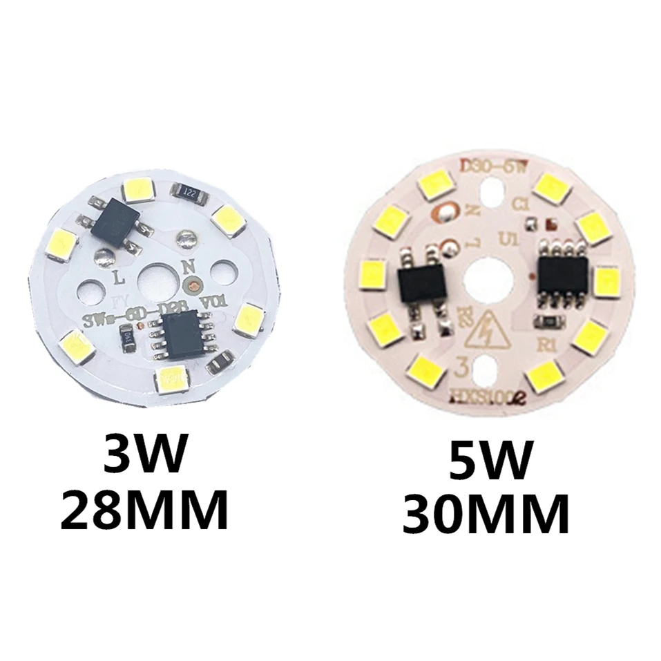 Светодиодная печатная плата SMD2835 с интегрированным IC драйвером 10 шт. 3 Вт 5 7 9 12 15 18