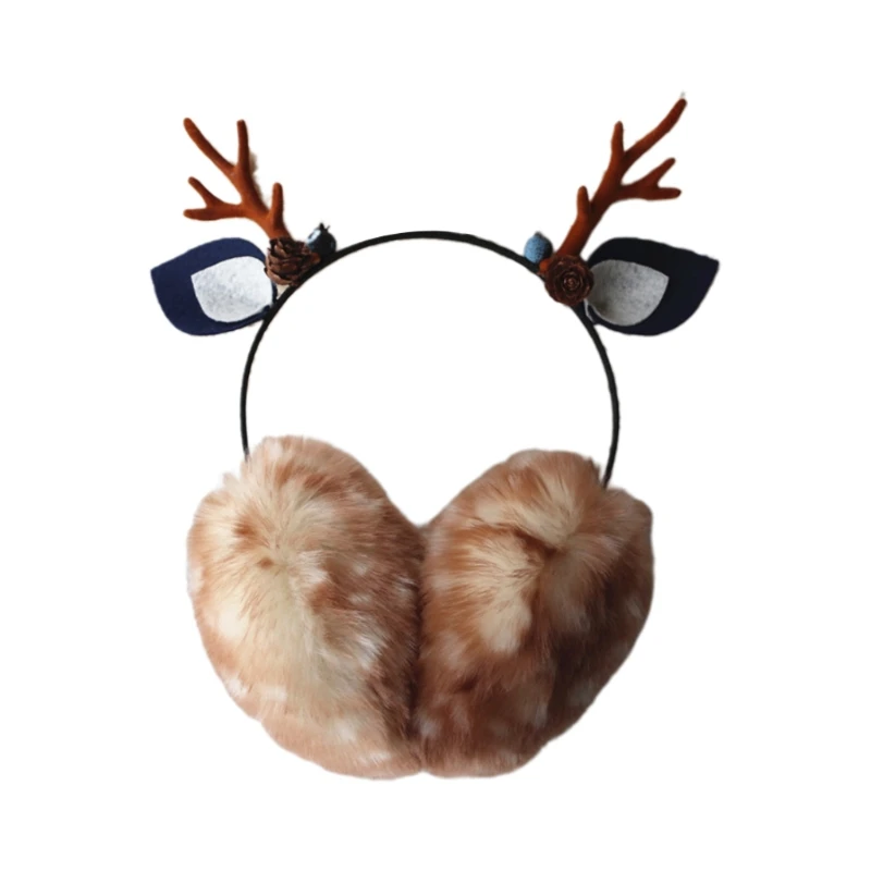 Q1FA женский зимний теплый воротник из искусственного меха шарф шаль Олень оленьи