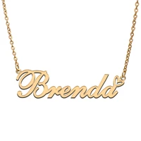 love heart brenda name necklace for women stainless steel gold silver nameplate pendant femme mother child girls gift