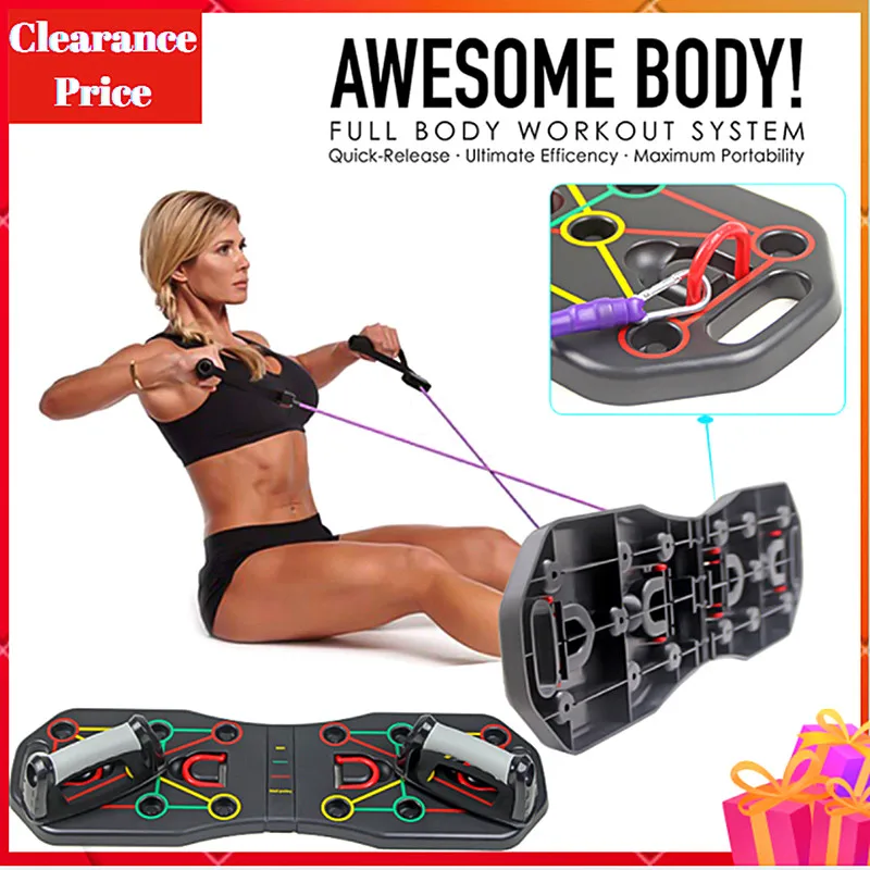 Доска пуш ап 13 в 1 тренажер для фитнеса бодибилдинга стойка с инструкцией принтом