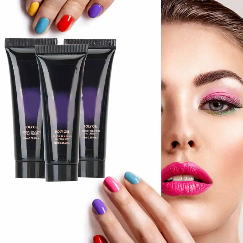 

3pcs Portable Luminous Nail Extension Gel Nail Art Quick Building UV Gel Manicure Tool Fake Nail Glue