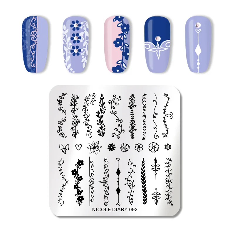 

Nail Art Stamp Plate Nail Stamping Template Flower Geometry Animals DIY Nail Designs Image Print Stencil