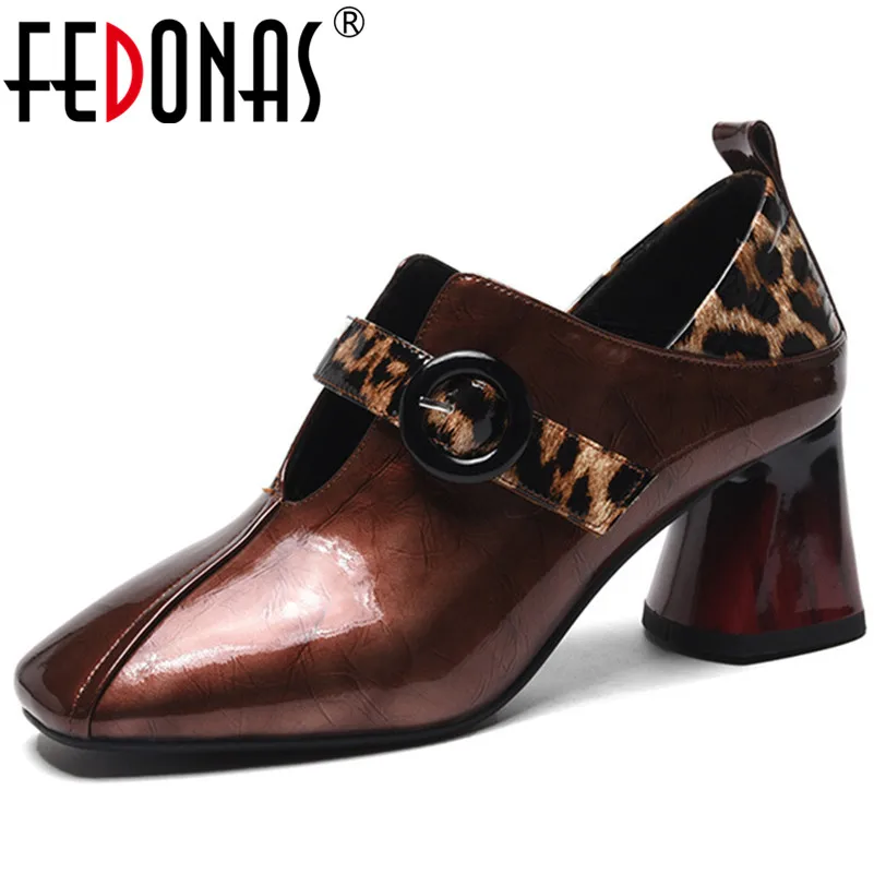 FEDONAS/Новинка качественные женские туфли лодочки из лакированной кожи с