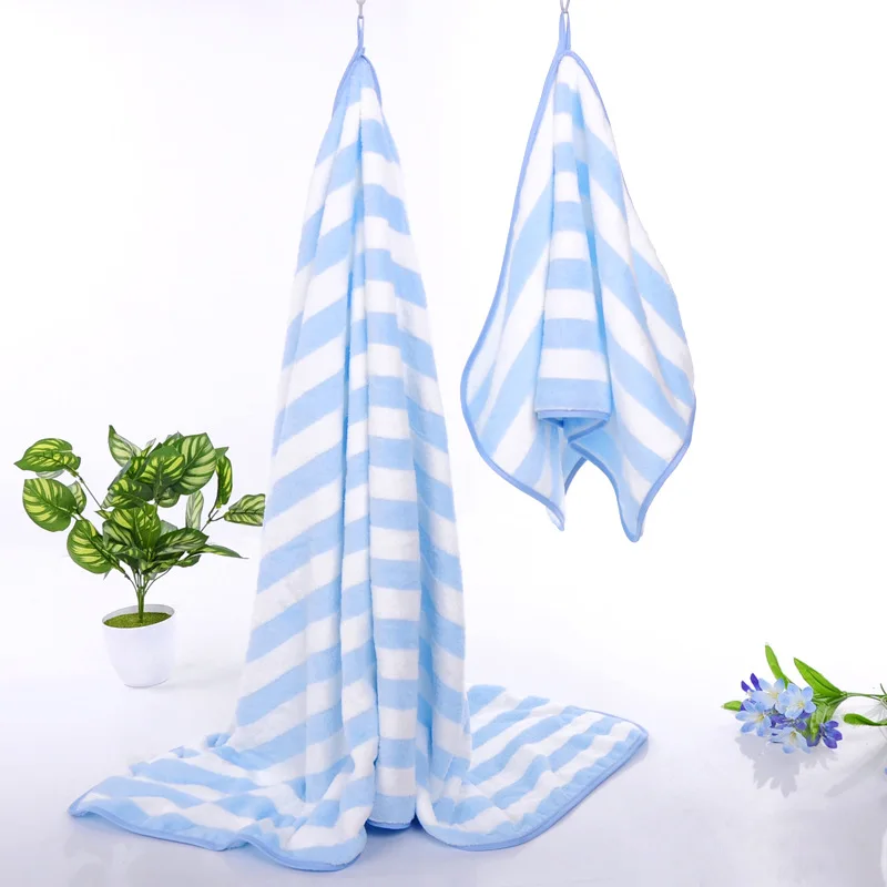 Полосатые полотенца супервпитывающее мягкое банное полотенце для лица летние
