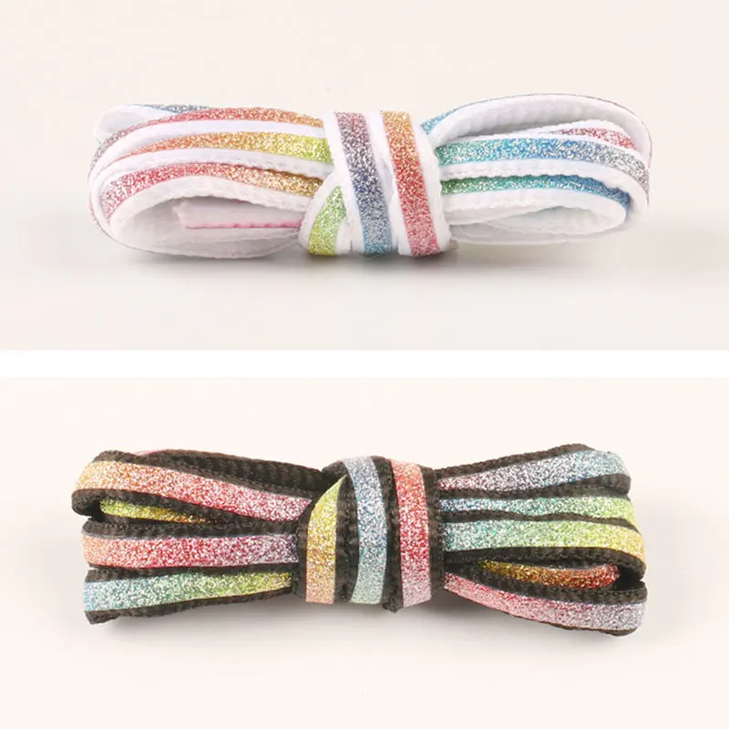 Градиентные цветные светоотражающие шнурки для кроссовок унисекс модные