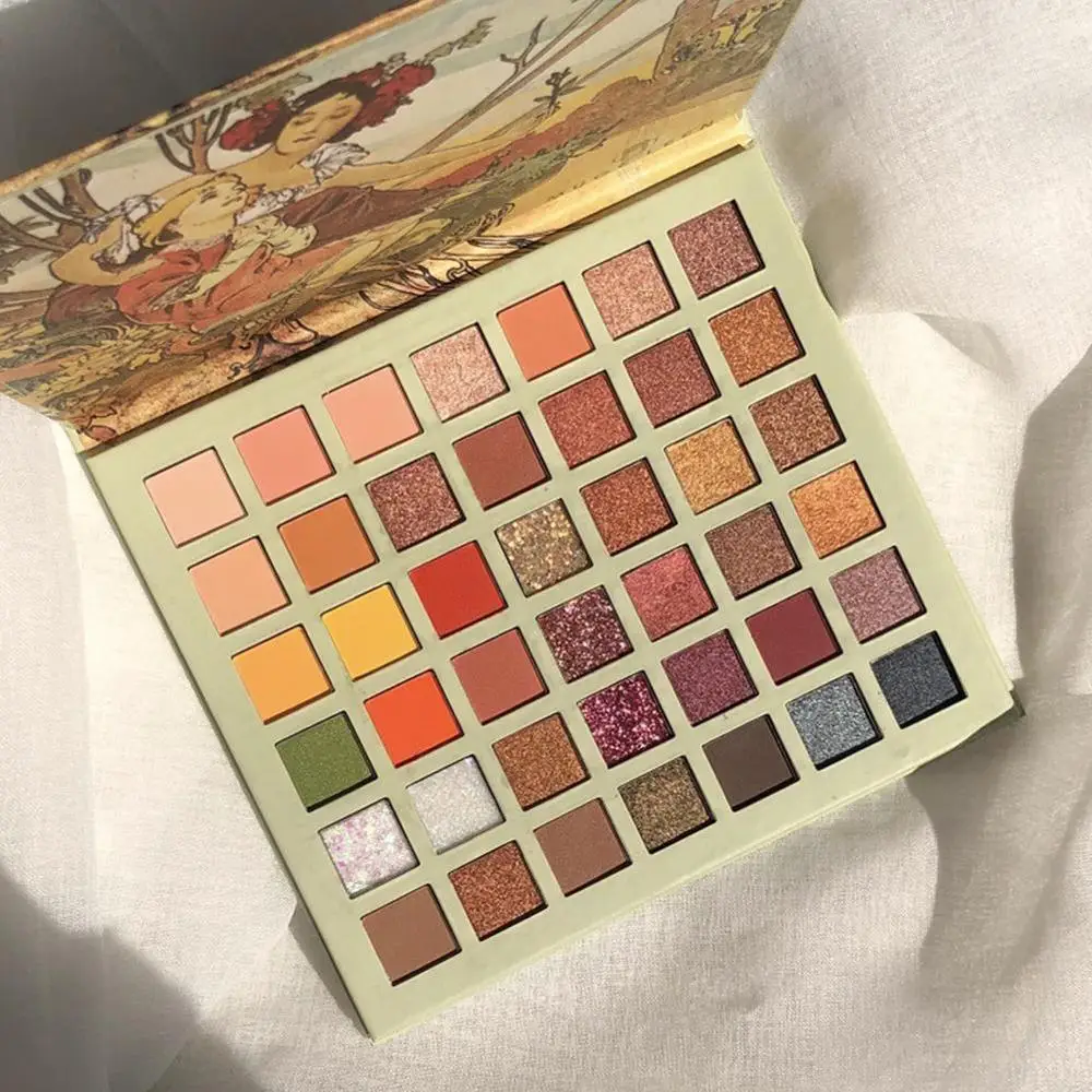 Палитра теней для век с масляной живописью 42 цвета блестящие мерцающие тени