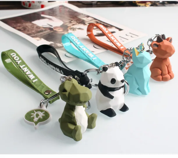 2019 мультфильм Геометрическая лягушка динозавр модная цепочка для ключей