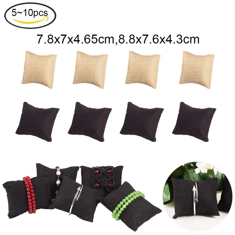 

5 ~ 20 шт. маленький бархатный браслет/Часы Подушка ювелирные изделия стенд для DIY Браслеты Ювелирные изделия дисплей, черный/бурливуд