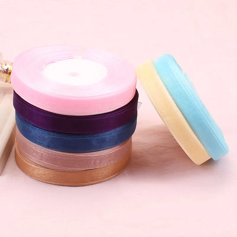 50 ярдов/рулон декоративные шелковые ленты 12 мм | Дом и сад