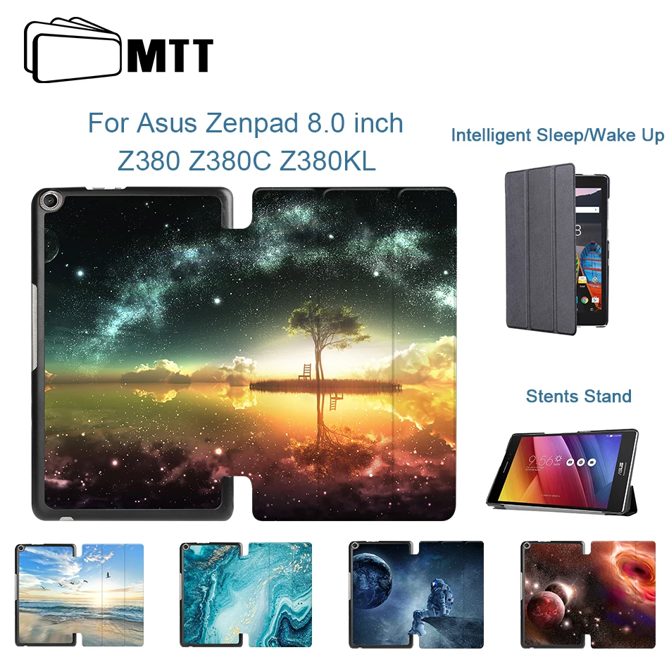 MTT Ультратонкий чехол из искусственной кожи для Asus Zenpad 8,0 дюймов Z380 Z380C Z380KL Магнитный откидной Чехол-подставка чехол для планшета с функцией автоматического сна