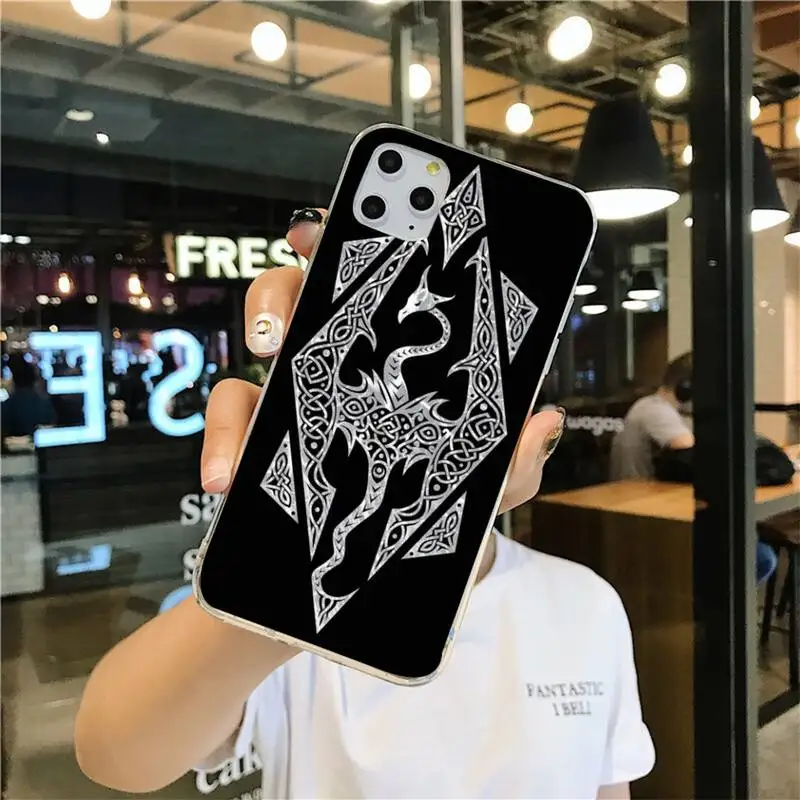Чехол-накладка для iPhone 11 pro XS MAX 8 7 6 6S Plus X 5S SE 2020 XR с рисунком в стиле Скайрима |