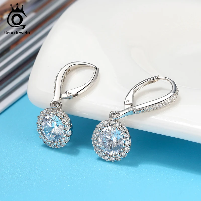 ORSA JEWELS Настоящее серебро 925 пробы весенние серьги-подвески с пряжкой женские