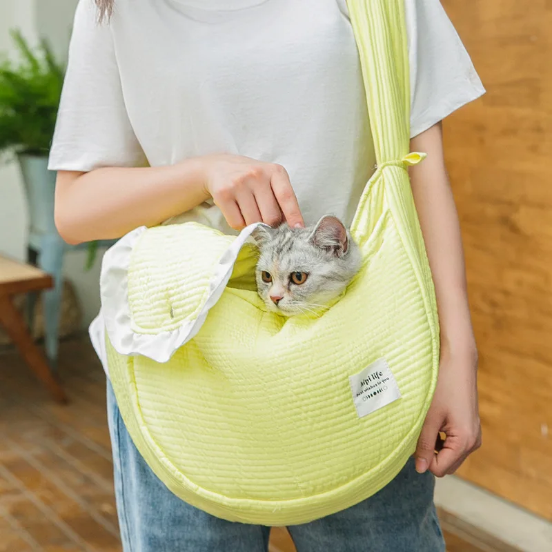 Dog Bag Luxury Cat Outdoor Carriers Shoulder Bags for Dogs Kitty Widened Straps Travel Messenger Pets Accessories | Дом и сад