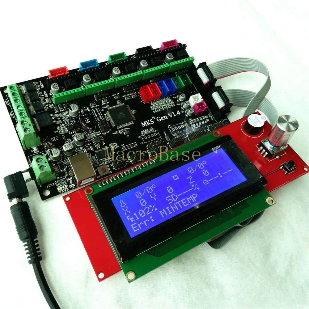 Набор 3d принтеров MKS GEN V1.4 материнская плата + LCD2004 панель DIY beginer kit ramps1.4 mega2560 Kossel Ramps