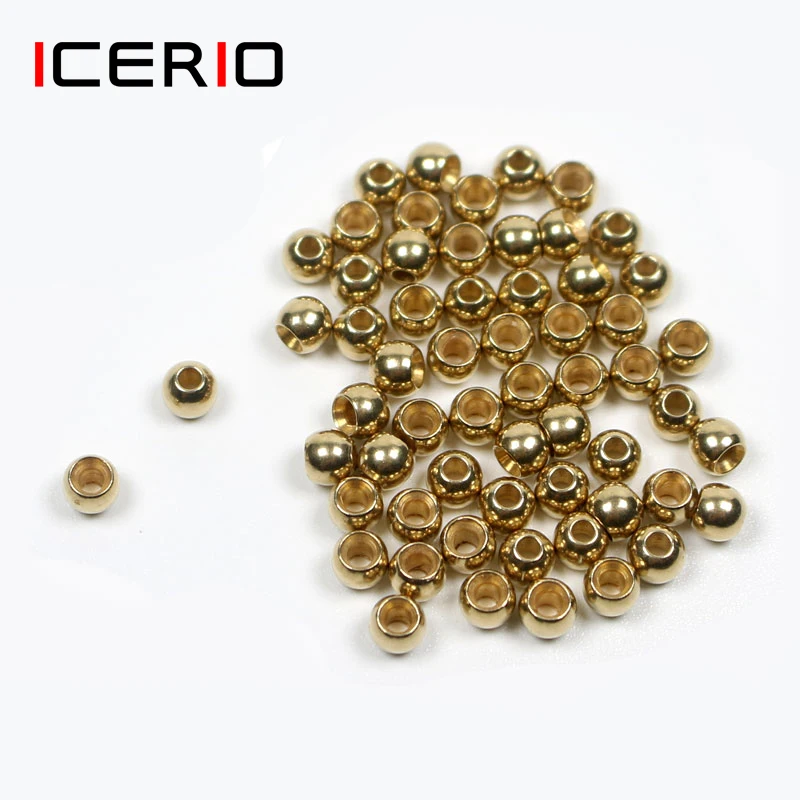 ICERIO 100/500/1000 шт латунные бусины для завязывания мушек Nymph Streamer Bugs Fly Hook связывающие