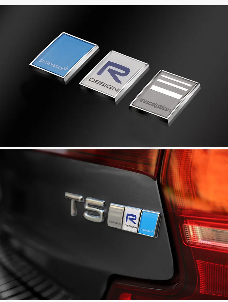 R-DESIGN 3D наклейка Polestar с логотипом, крышка багажника, помеченная аксессуарами, вывеска из цинкового сплава для Volvo Polestar, наклейка