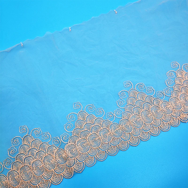 Бежевое кружево вышивка полиэфирная пряжа ручная работа женская одежда