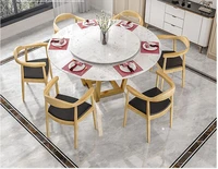 Nordic round table with turntable marble round table round table