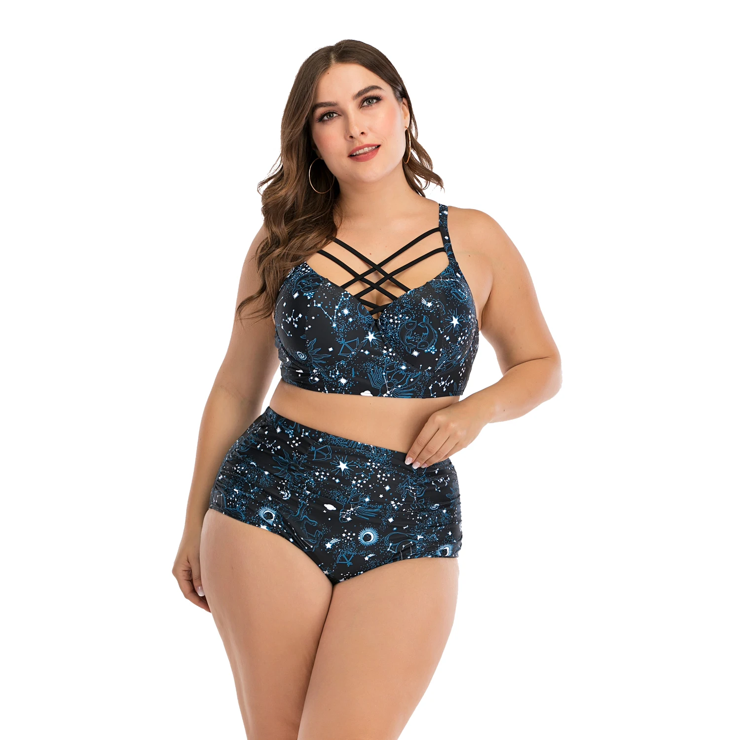 Женское бикини с принтом модель 2020 большого размера Женский раздельный