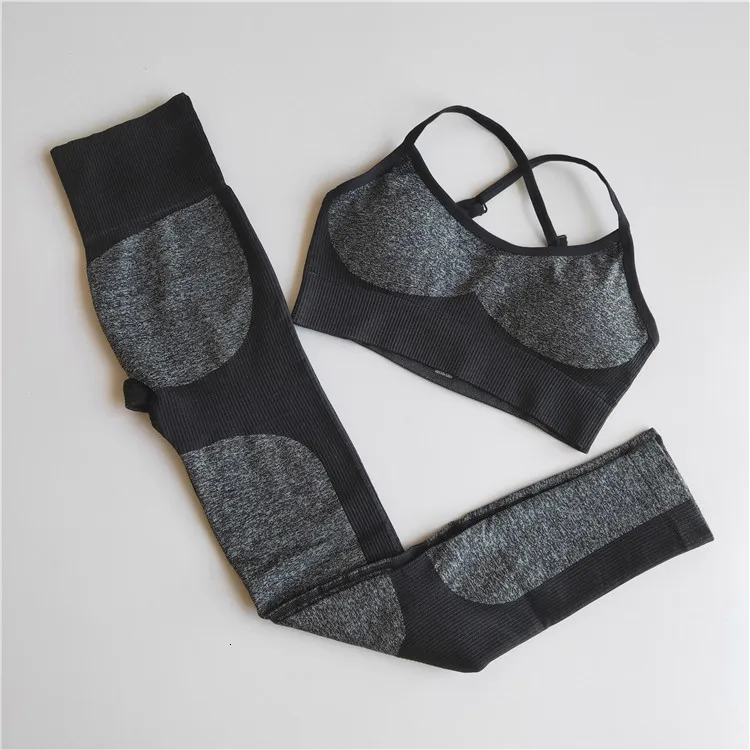 Бесшовный комплект для йоги спортивный костюм одежда фитнеса спортивная с