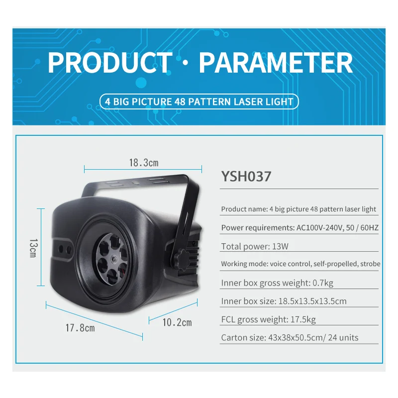 Сценический лазерный светильник с узором Hd полноцветный Звездный