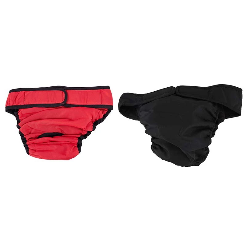 

2 Pcs Dog Panties Dog Pants Dog Diaper Hygiene Pants, Size L Black & XL Red