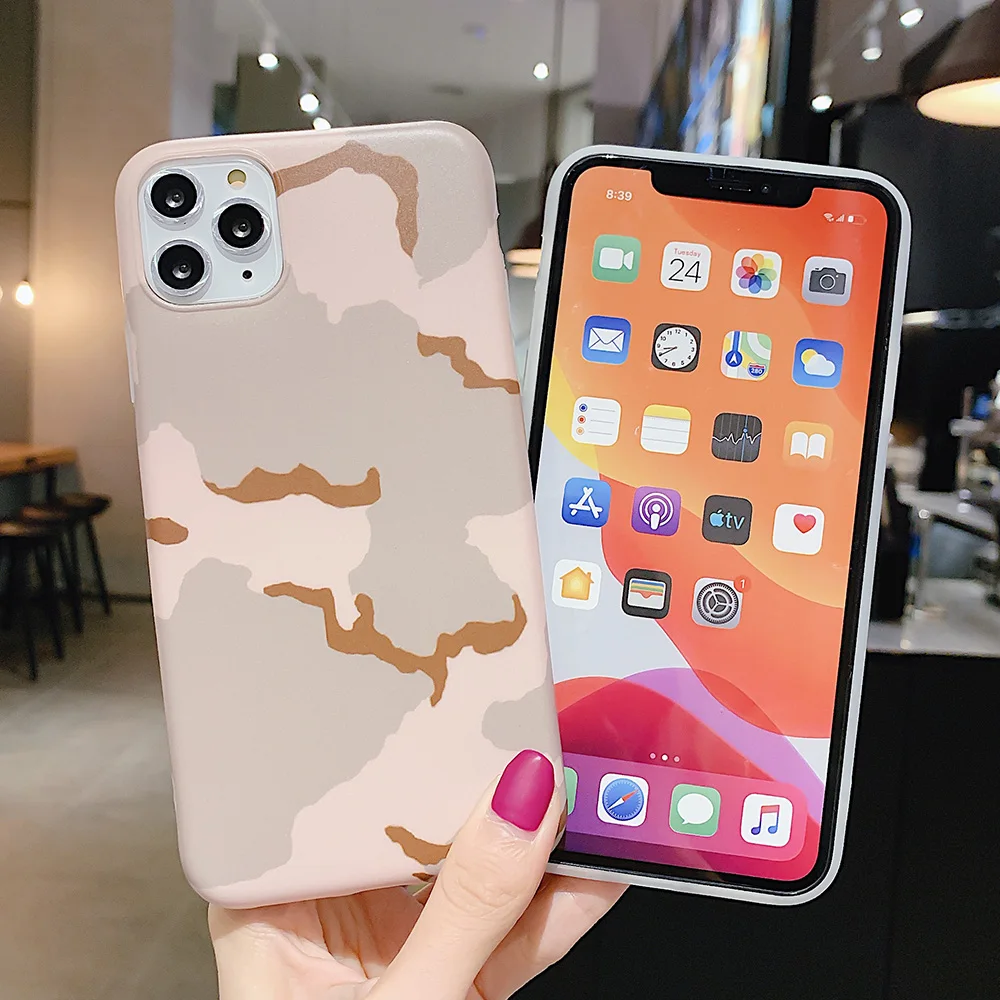 Армейский зеленый камуфляжный чехол для телефона iPhone 11 Pro Max XR X XS 7 8 6 Plus мягкий IMD в