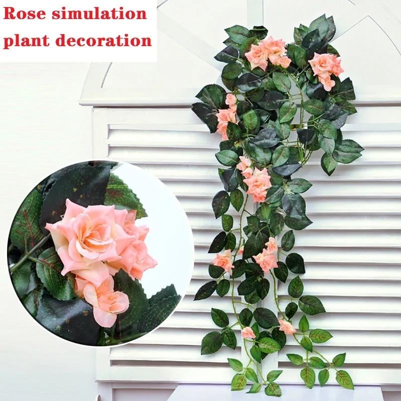 

Artificial Eucalyptus Garland Rose Fake Vines Rattan Artificial Plants Rose Wreath Wall Decor Wedding Party Flower Rattan Decor