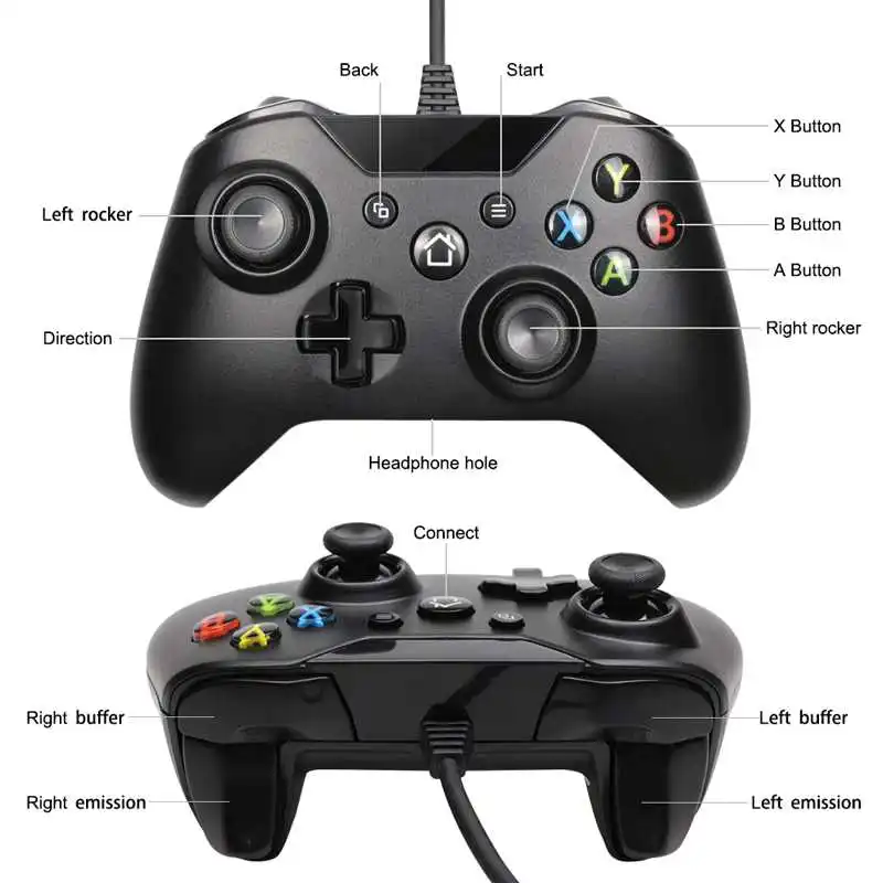 

High Quality X-ONE Wired Controller For Microsoft USB Joystick For Windows PC Win7/8/10 For X-BOX ONE Gamepad