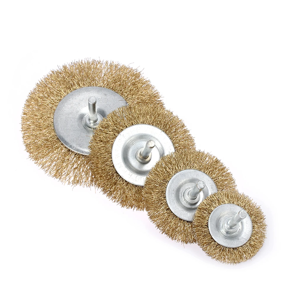 Латунные проволочные колеса плоская чашка щетка для удаления ржавчины полировка