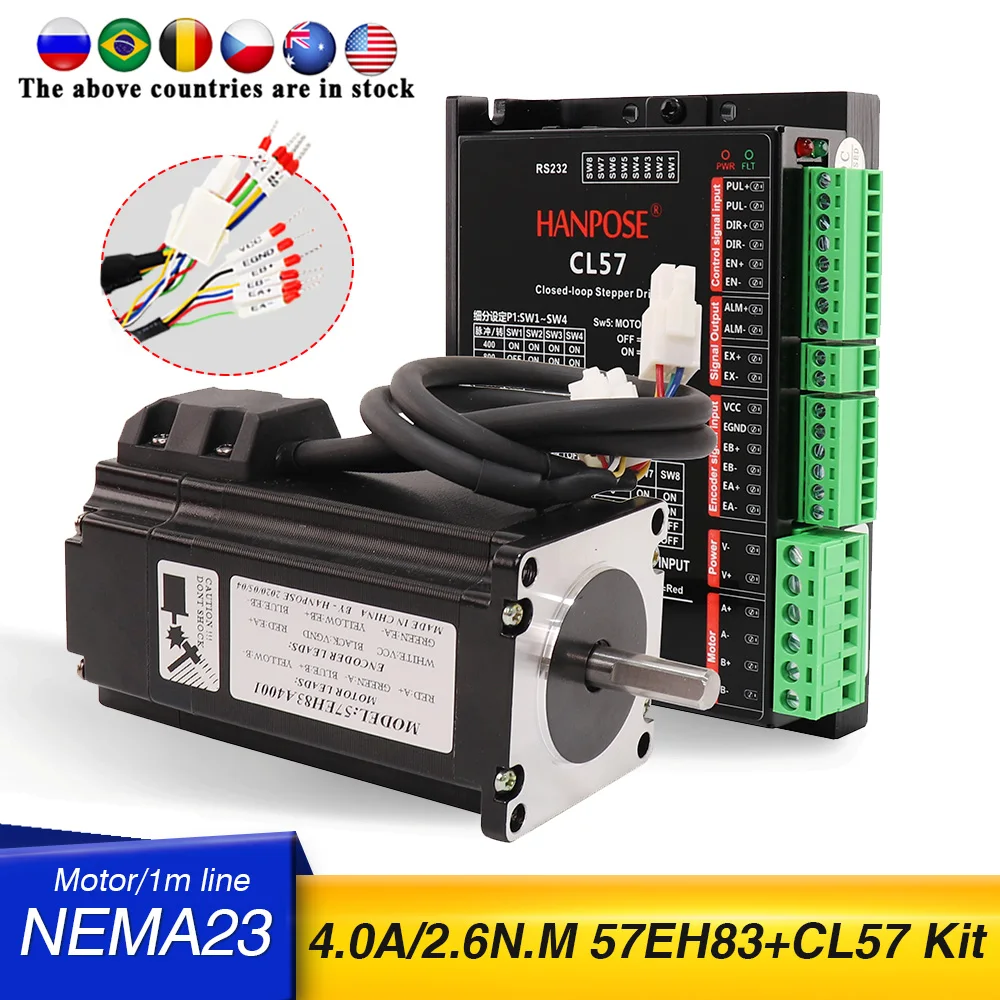 Гибридный шаговый Серводвигатель 57EH83A4001 57x83 мм Nema23 замкнутый контур 4 а 2 6 нм 57CME26