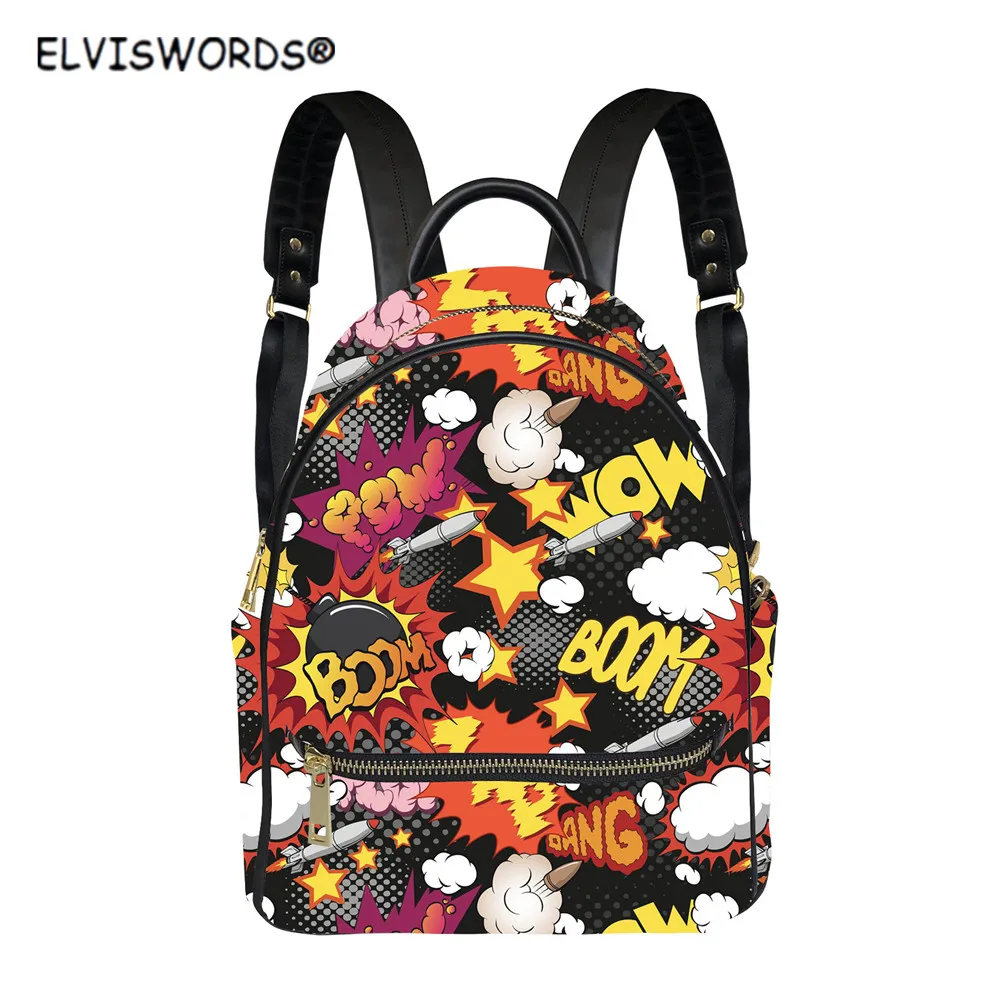 

Женский рюкзак с рисунком ELVISWORDS, повседневная Дорожная сумка на плечо, Mochila Mujer mochilas escolares