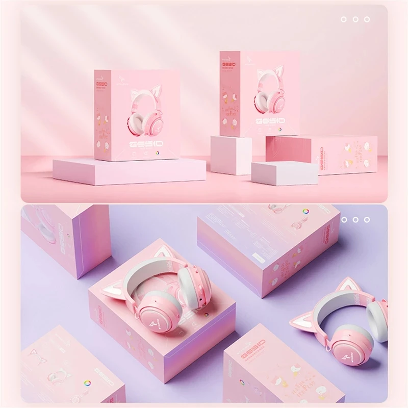 Оригинальная гарнитура GS510 с кошачьими ушками игровые наушники 7 1 звуком