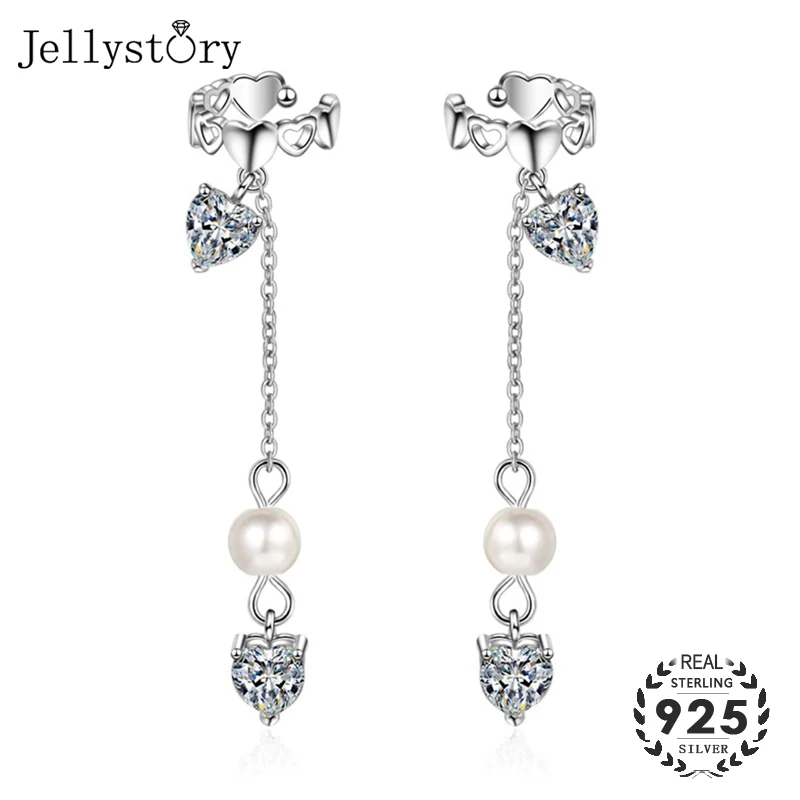 

Jellystory 925 Sterling Silver Women Jewelry Earring Unique Heart Design Fashion Women Wedding Jewlery Earrings Hot Selling 2020