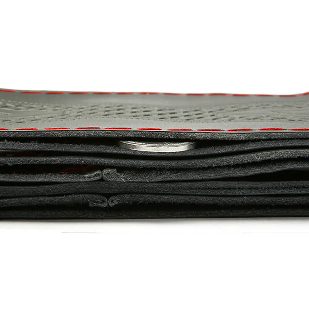 

38CM DIY Steering Wheel Covers Genuine Leather Wheel Covers With Needle And Thread Interior Accessories Soft Black And Red