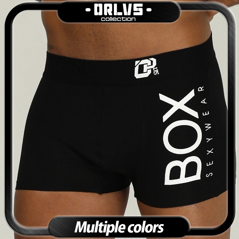 

ORLVS Brand Men Cotton Boxers Men Briefs Gay U Convex Pouch Shorts Male Breathable Underpants