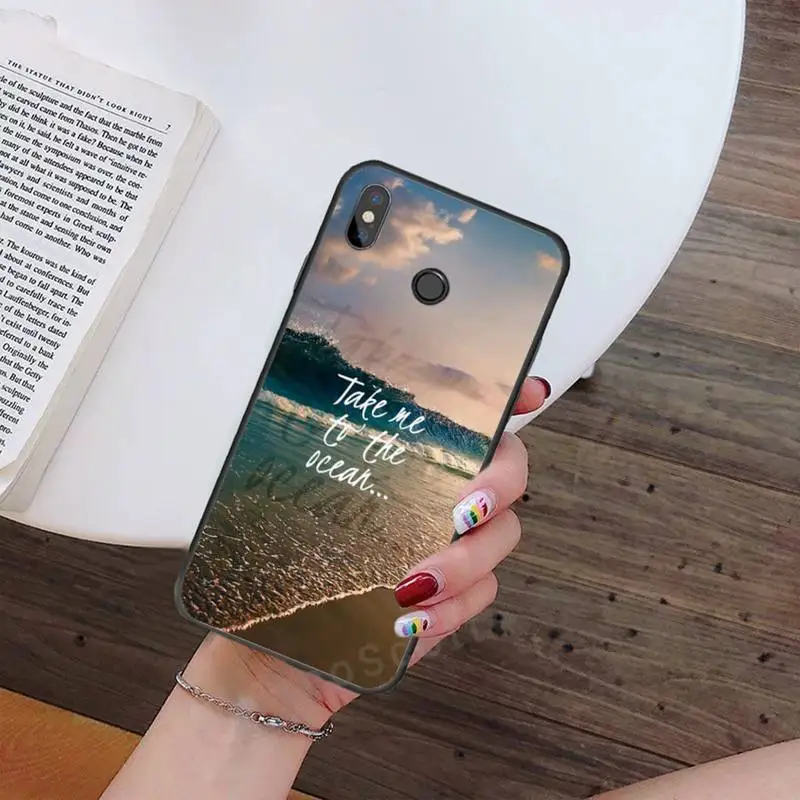 

Travel mountain sea beach quotes high quality Phone Case shell For Xiaomi Redmi note 7 8 9 t k30 max3 9 s 10 pro lite